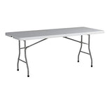Office Star Resin Rectangle Center-Folding Portable Table for Picnics, Camping, and Tailgating, 6 Feet Office Star Products