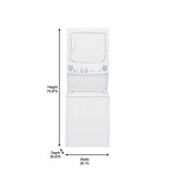 GE GUD27ESSMWW Unitized Spacemaker 3.8 Washer with Stainless Steel Basket and 5.9 Cu. Ft. Capacity Electric Dryer, White GE