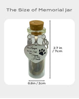 Joybloks Pet Memorial Hair Keepsake Sympathy Gift for Loss of Dog or Cat, Pet Passing Away Funerary & Bereavement Remembrance Fur Glass Bottle with Heart Shape Ornaments