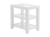 Martin Svensson Home Cordero Glass Top Wood White Side Shelf Storage Chairside End Table Martin Svensson Home