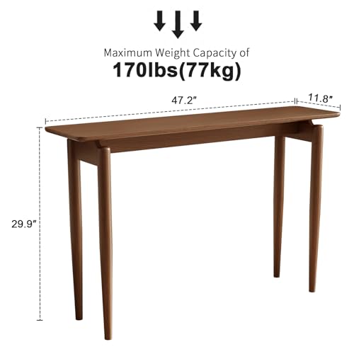 AQIMUELE Wood Console Table Walnut Entryway Table, Thin Console Table, Sofa Tables for Living Room (47.2'') AQIMUELE