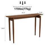 AQIMUELE Wood Console Table Walnut Entryway Table, Thin Console Table, Sofa Tables for Living Room (47.2'') AQIMUELE