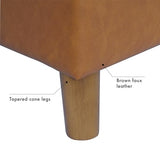 HomePop - Dinah 24" Storage Ottoman- Carmel Faux Leather HomePop