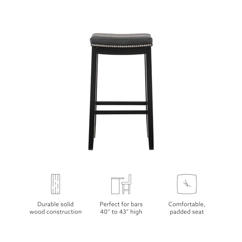 Linon Claridge Bar, Black Stool, 32" X 18.75" X 13" Linon