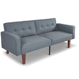 Zevemomo Futon Sofa Bed Leather Futon Couch Loveseat, Convertible Recliner Lounge with Adjustable Backrest, Foam and Spring Cushions for Living Room Apartment Office, PU Leather, Dark Gray Zevemomo