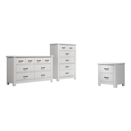Pemberly Row Modern 3-Piece Engineered Wood Bedroom Set in White Pemberly Row