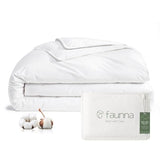 FAUNNA 100% Cotton Duvet Cover, Hypoallergenic Bed Bug Proof White Minimalist Comforter Cover Zipper,Featuring Antimicrobial Product Protection for Enhanced Freshness Breathable Duvet Protector(Full) FAUNNA