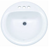PROFLO PF194R Rockaway 19" Circular Vitreous China Drop In Bathroom Sink with Overflow and 3 Faucet Holes at 4" Centers - White ProFlo