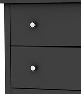 South Shore Vito Collection 5-Drawer Dresser, Black with Matte Nickel Handles, Pure Black South Shore