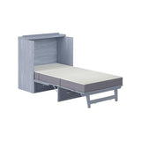 AFI, Northfield Murphy Bed Chest Twin XL with 6" Mattress, Storage Drawer & Built-in USB Charger, Driftwood AFI