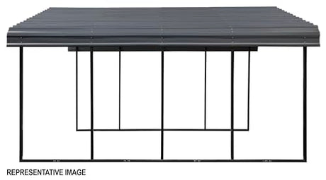 Arrow Carports Galvanized Steel Carport, Double Car Metal Carport Kit, 20' x 29' x 9', Charcoal Arrow