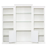 Merax 3-Pieces Bookcase Display Cabinet 87"x17"x79" White Tall Bookshelf, 5 Colors Adjustable LED Cabinet Ceiling Light, 5-Tier Collection Bookcase for Home Office Studio Merax