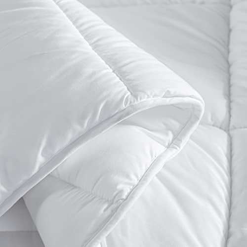 Dorrin Nessin Bedding White Winter Extra Fluffy Twin Size Down Alternative Comforter, Heavyweight All Season Fiberfill Comforter Duvet Insert with 8 Corner Tabs Dorrin Nessin