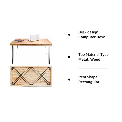 Sleekform Portable Folding Desk - Wood Foldable Table - No Assembly Easy Fold Desks for Small Spaces - Space Saving Collapsible Computer Tables for Work, Writing, Crafts Sleekform