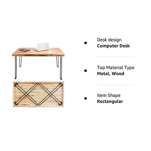 Sleekform Portable Folding Desk - Wood Foldable Table - No Assembly Easy Fold Desks for Small Spaces - Space Saving Collapsible Computer Tables for Work, Writing, Crafts - WoodArtSupply