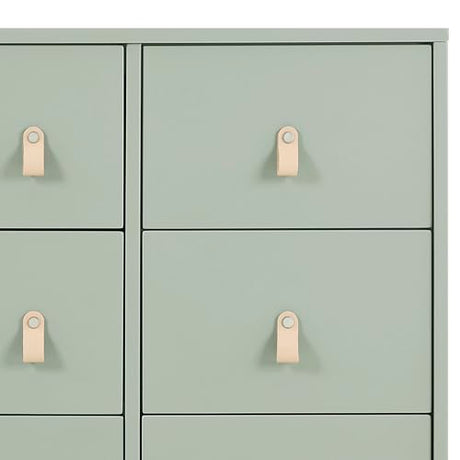babyGap Legacy 6 Drawer Dresser with Leather Pulls and Interlocking Drawers by Delta Children - Greenguard Gold Certified, Sage Green w/Natural Delta Children