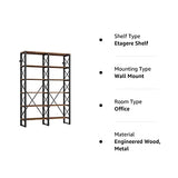 IRONCK Industrial Double Wide 6-Tier Bookshelf - 76" Open Storage Unit in Vintage Brown IRONCK