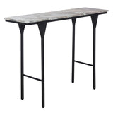 SAFAVIEH Home Collection - Frederick Console Table, Brown & Grey Marble Top with Black Metal Legs (CNS3707A) SAFAVIEH