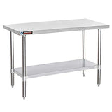 DuraSteel 24x60 Inch Stainless Steel Table - Kitchen Island Workstation with Adjustable Shelf - NSF Certified Work Table - Cooking & Laundry Prep DuraSteel