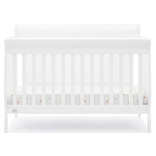 Delta Children Simmons Kids Carter 6-in-1 Convertible Crib - Greenguard Gold Certified, Bianca White