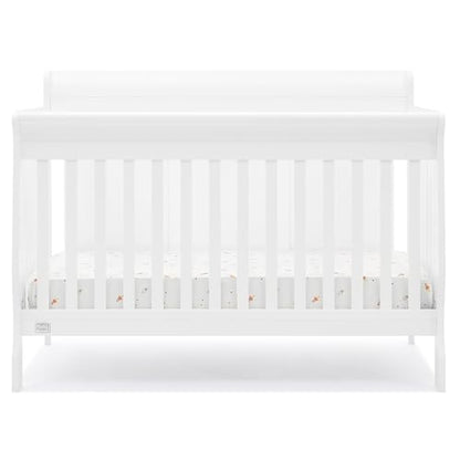 Delta Children Simmons Kids Carter 6-in-1 Convertible Crib - Greenguard Gold Certified, Bianca White