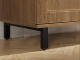 FENSULN Buffet Sideboard Cabinet Farmhouse Modern 3 in1 Storage Cabinet with Adjustable Shelves for Kitchen, Coffee Bar, Living Room, Oak FENSULN