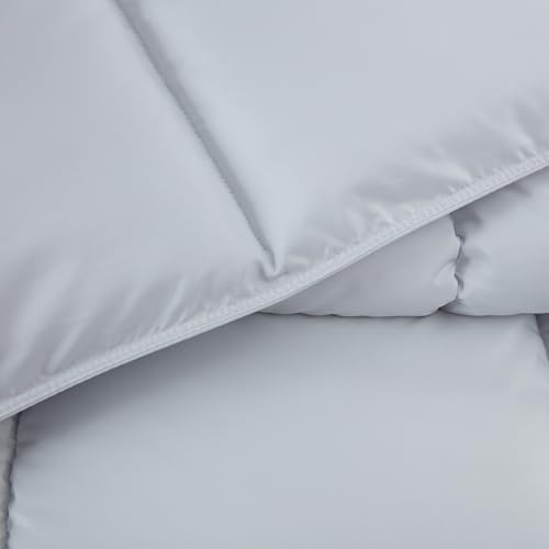 Chezmoi Collection All Season Twin Size Down Alternative Comforter - Plush Microfiber Fill - Box Stitch Quilted - Duvet Insert with Corner Tabs (Twin/Single, Silver Gray) Chezmoi Collection