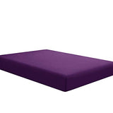 Sfoothome Fitted Bottom Sheet for Mattress, Single Twin Size Purple Microfiber Fitted Sheet with Deep Pocket Sfoothome