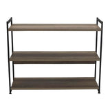 Household Essentials Ashwood 3 Tier Storage Shelf with Metal, Grey Shelves – Black Frame Household Essentials