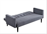 Container Furniture Direct 72" Velvet Convertible Futon Sofa Bed - Full Out Twin Sleeper Couch w/Channel Stitch, Wood Frame & High-Density Foam - Space-Saving for Apartments/Dorms, Grey Container Furniture Direct