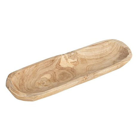 Creative Co-Op Paulownia Wood Oval Bowl | Brown | 22.75" L x 6" W x 3.25" H | Creative Co-Op