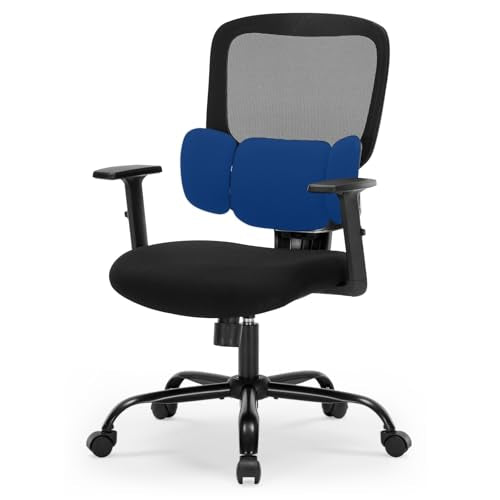 Ergonomic Office Chair, Ergonomic Desk Chair with Adjustable Height, Lumbar Support, High Back Mesh Support with Adjustable Armrests, Task Chairs for Home Office Computer-350LBS ZLHECTO