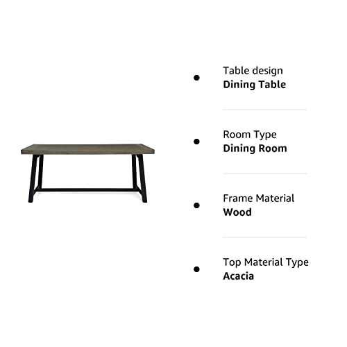 Christopher Knight Home Toby Outdoor Acacia Wood Dining Table, Sandblast Gray Finish and Black Christopher Knight Home