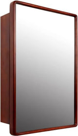 LuxyDecor Medicine Cabinets Mirror Modern Wall Mounted Mirror Cabinet Solid Wood with Storage 24" x 16" (Brown) LuxyDecor