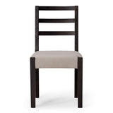 Maven Lane Willow Rustic Wooden Armless Kitchen Dining Chair in Weathered Black Finish with Padded Dove Weave Fabric Upholstered Seat, Set of 4 Maven Lane