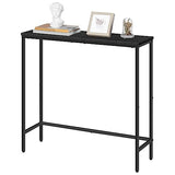 HOOBRO Narrow Console Table, 29.5" Small Entryway Table, Thin Sofa Table, Side Table, Display Table, for Hallway, Bedroom, Living Room, Foyer, Black BK75XG01 HOOBRO