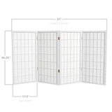 3 ft. Short Window Pane Shoji Screen - White - 4 Panels Red Lantern