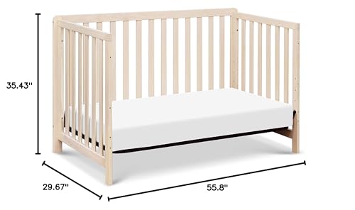 Carter's by DaVinci Colby 4-in-1 Low-Profile Convertible Crib in Washed Natural, Greenguard Gold Certified - WoodArtSupply