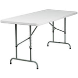 Flash Furniture Kathryn 6-Foot Height Adjustable Granite White Plastic Folding Table Flash Furniture