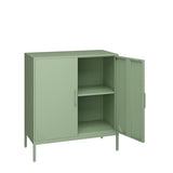 GirthIron Metal Locker Storage Cabinet with Adjustable Shelves, 2 Door Accent Cabinet Green Locking Tool File Cabinet Organizer for School Classroom,Bedroom,Gym Home Office,Entryway and Hallway GirthIron