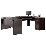 Realspace® Broadstreet 65" W U-Shaped Executive Desk, Walnut Realspace