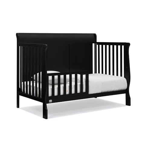 Delta Children Simmons Kids Carter 6-in-1 Convertible Crib - Greenguard Gold Certified, Black Ebony