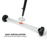 NEIKO 53414A 17-Inch Mini Magnetic Sweeper, Rolling Magnetic Sweeper with Wheels, Adjustable Handle, Lightweight Magnet to Pick Up Nails, 10-Pound Capacity, Nail Finder NEIKO