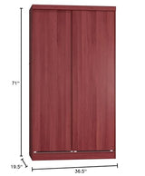Woodpeckers Furniture And Mattress Modern Wood Double Sliding Door Wardrobe (Mahogany) Woodpeckers Furniture And Mattress