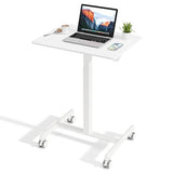 Adjustable Height Standing Desk on Wheels, Portable Rolling Desk and Laptop Stand, Walking Pad Desk | Rolling Standing Table for Home Office, Small Computer Workstation Simple Deluxe
