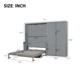 Merax Queen Size Murphy Bed Wall Bed with Closet and Wardrobe Storage for Bedroom,Gray Merax