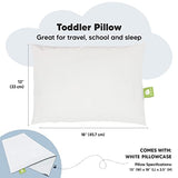 Toddler Pillow with Pillowcase - 13x18 My Little Dreamy Kids Travel Bed Pillows for Sleeping, Organic Cotton Small Pillowcase, Soft & Breathable, Machine Washable, Toddlers 2-5 Years Old (Soft White) KeaBabies