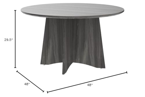 Mayline MNCR48LGS Medina Laminate Conference Table 48 Dia. x 29 1/2h Gray Steel Mayline