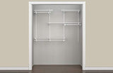 ClosetMaid ShelfTrack Wire Closet Organizer System, Adjustable from 4 to 6 Ft., With Shelves, Clothes Rods, Hardware, Durable Steel, White ClosetMaid