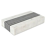 Handicrafts Home Large Decorative Storage Box with Lid – Black White Modern Storage Box, Remote Control Organizer for Coffee Table, Console & Living Room Decor – Mono Sprint 12 x 6 x 2 Handicrafts Home